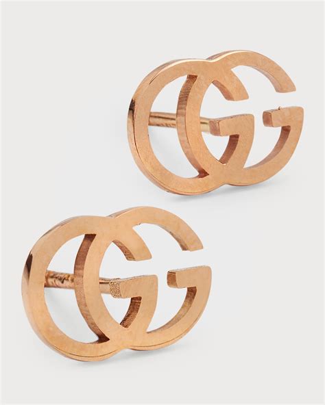 gucci 18k gold earrings|18k gold running g stud earrings.